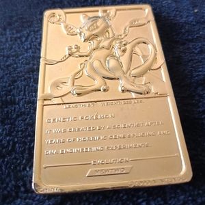 Vintage Pokemon 23K Gold Plated Mew Too Trading Card 1999 Nintendo In Case